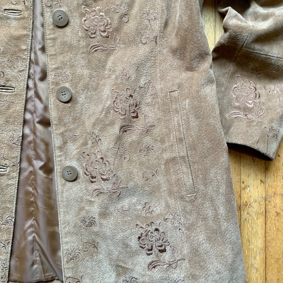 Apropos Suede Floral Embroidery Coat - Picture 2 of 8